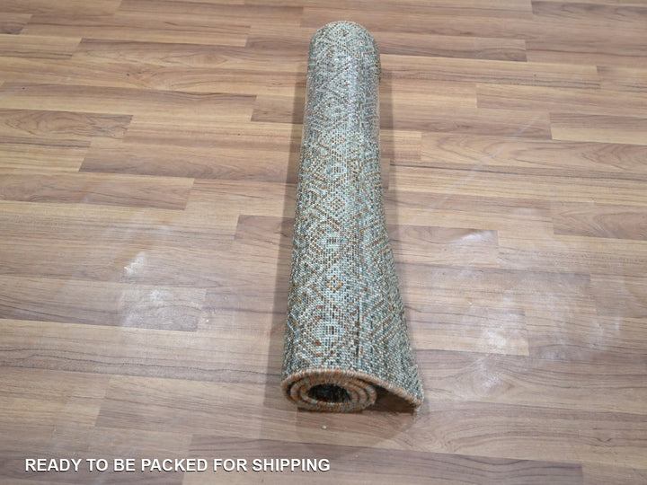 2'0" x 3'0" New Hand Knotted Grey Wool Rectangle Oriental Rug - MOA10276889