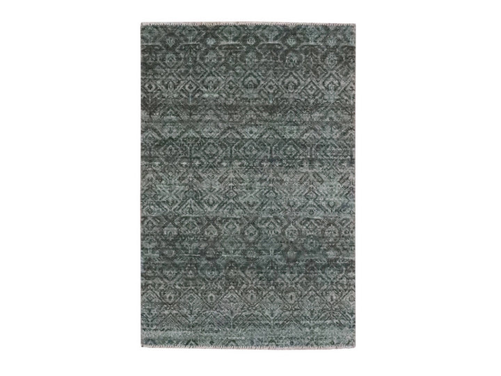 2'1" x 3'1" New Hand Knotted Grey Wool Rectangle Oriental Rug - MOA10276890