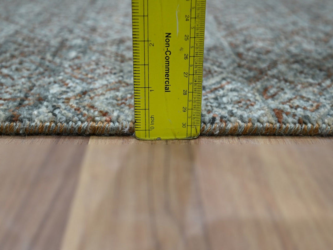 2'1" x 3'1" New Hand Knotted Grey Wool Rectangle Oriental Rug - MOA10276890