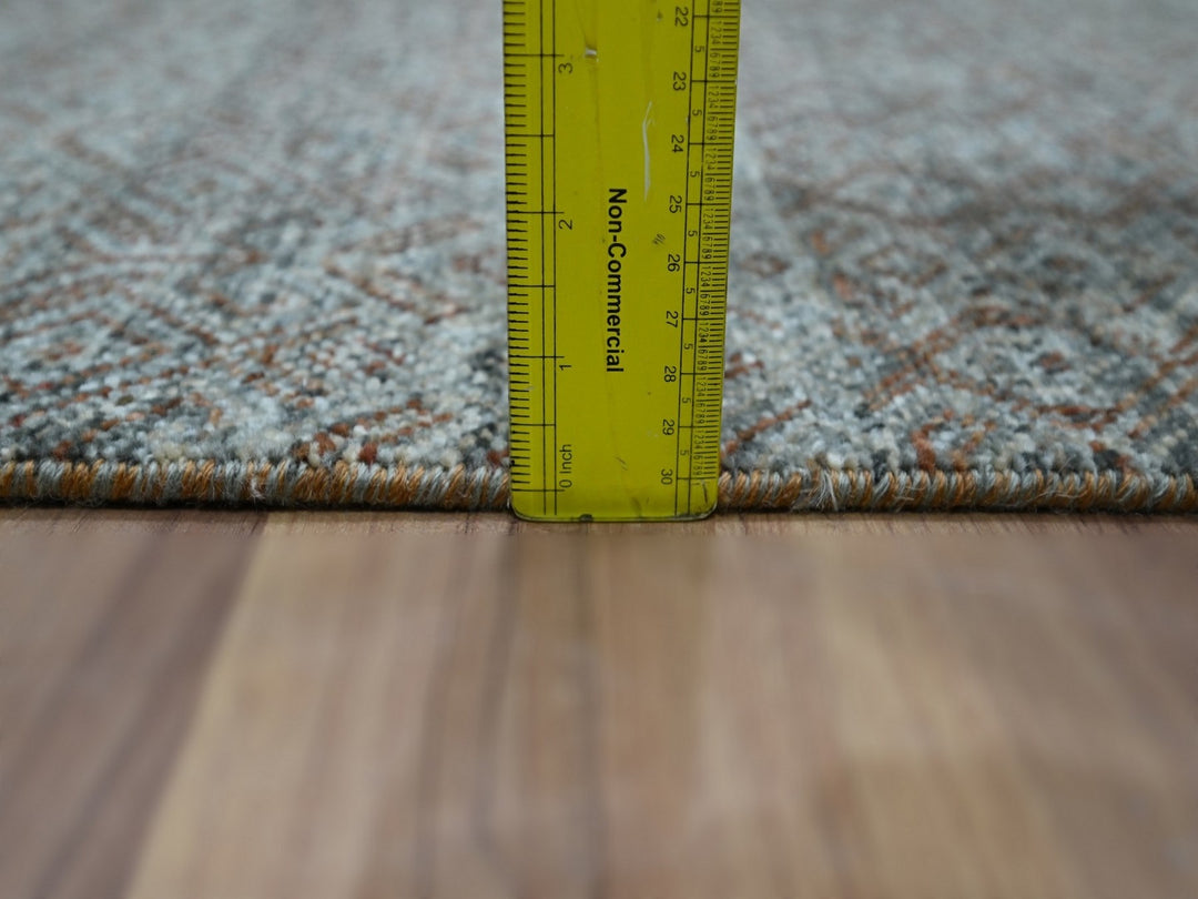 2'1" x 3'1" New Hand Knotted Grey Wool Rectangle Oriental Rug - MOA10276891