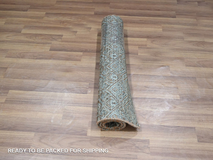 2'0" x 3'1" New Hand Knotted Grey Wool Rectangle Oriental Rug - MOA10276892