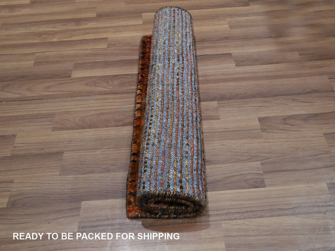 2'1" x 2'10" New Hand Knotted Brown Wool Rectangle Oriental Rug - MOA10276895