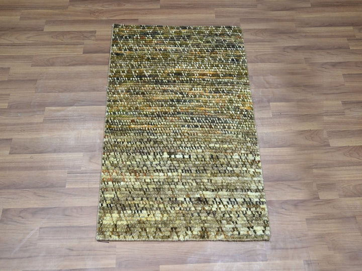 2'0" x 3'1" New Hand Knotted Brown Wool Rectangle Oriental Rug - MOA10276896