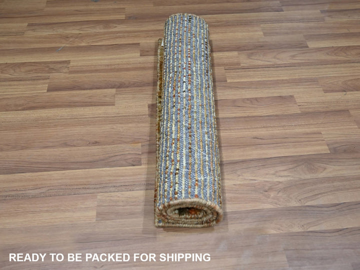 2'1" x 3'1" New Hand Knotted Brown Wool Rectangle Oriental Rug - MOA10276899