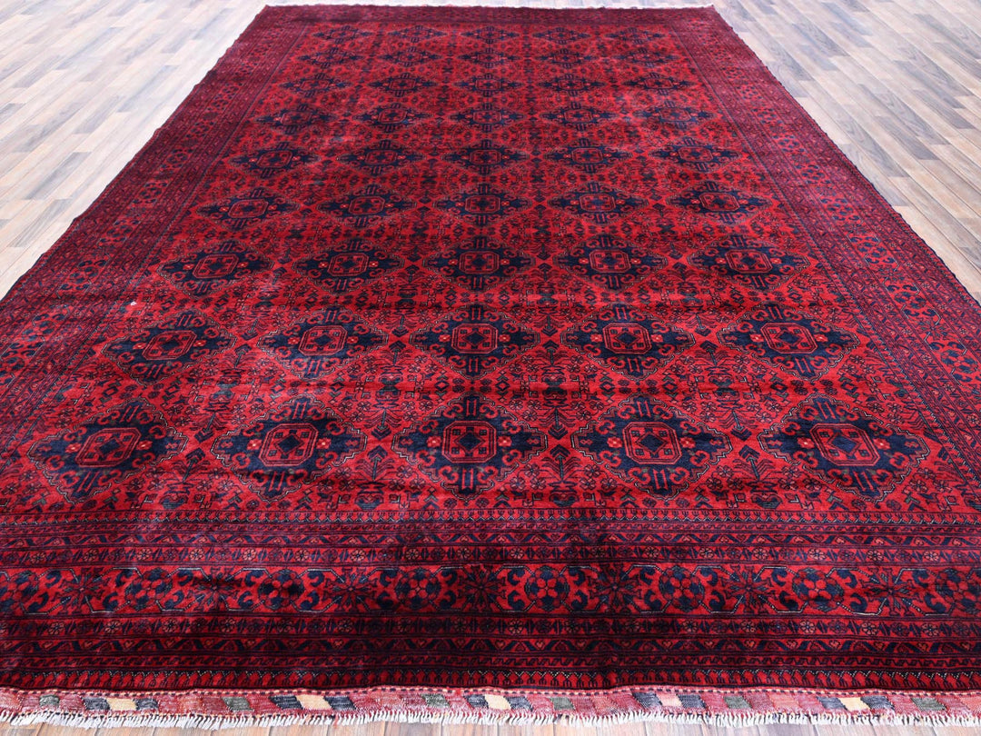 9'10" x 13'2" New Hand Knotted Red Wool Rectangle Oriental Rug - MOA102768