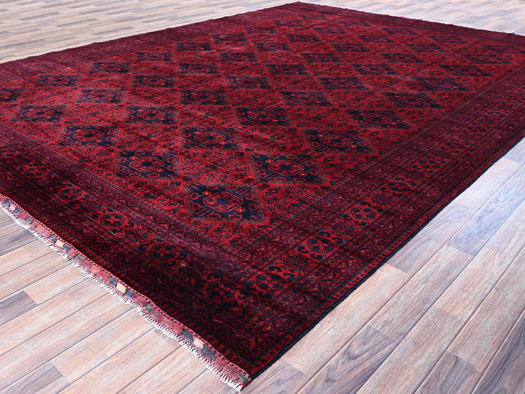 9'10" x 13'2" New Hand Knotted Red Wool Rectangle Oriental Rug - MOA102768