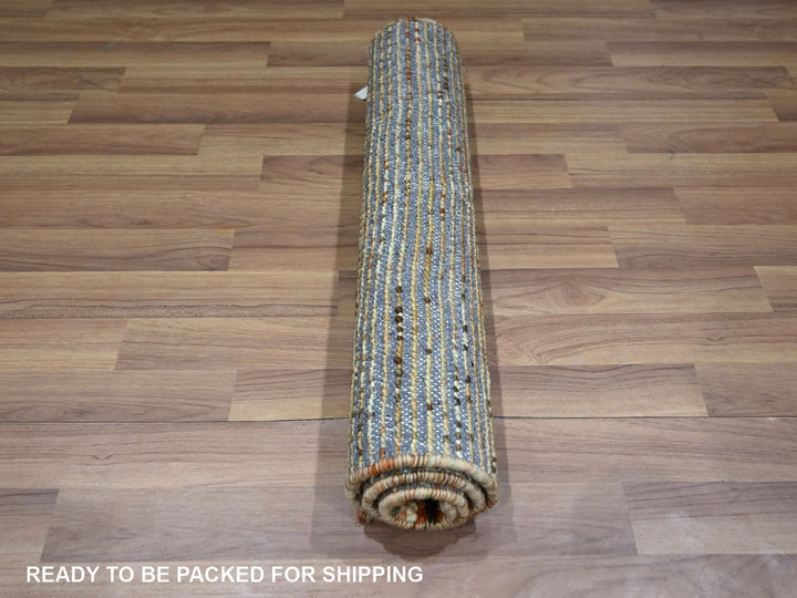 2'1" x 3'1" New Hand Knotted Brown Wool Rectangle Oriental Rug - MOA10276900