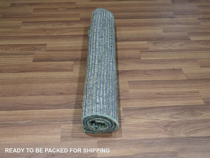 2'1" x 3'3" New Hand Knotted Green Wool Rectangle Oriental Rug - MOA10276902