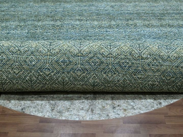 12'0" x 12'0" New Hand Knotted Blue Wool Round Oriental Rug - MOA10276905