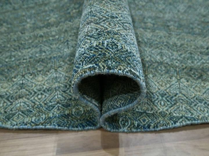 12'0" x 12'0" New Hand Knotted Blue Wool Round Oriental Rug - MOA10276905