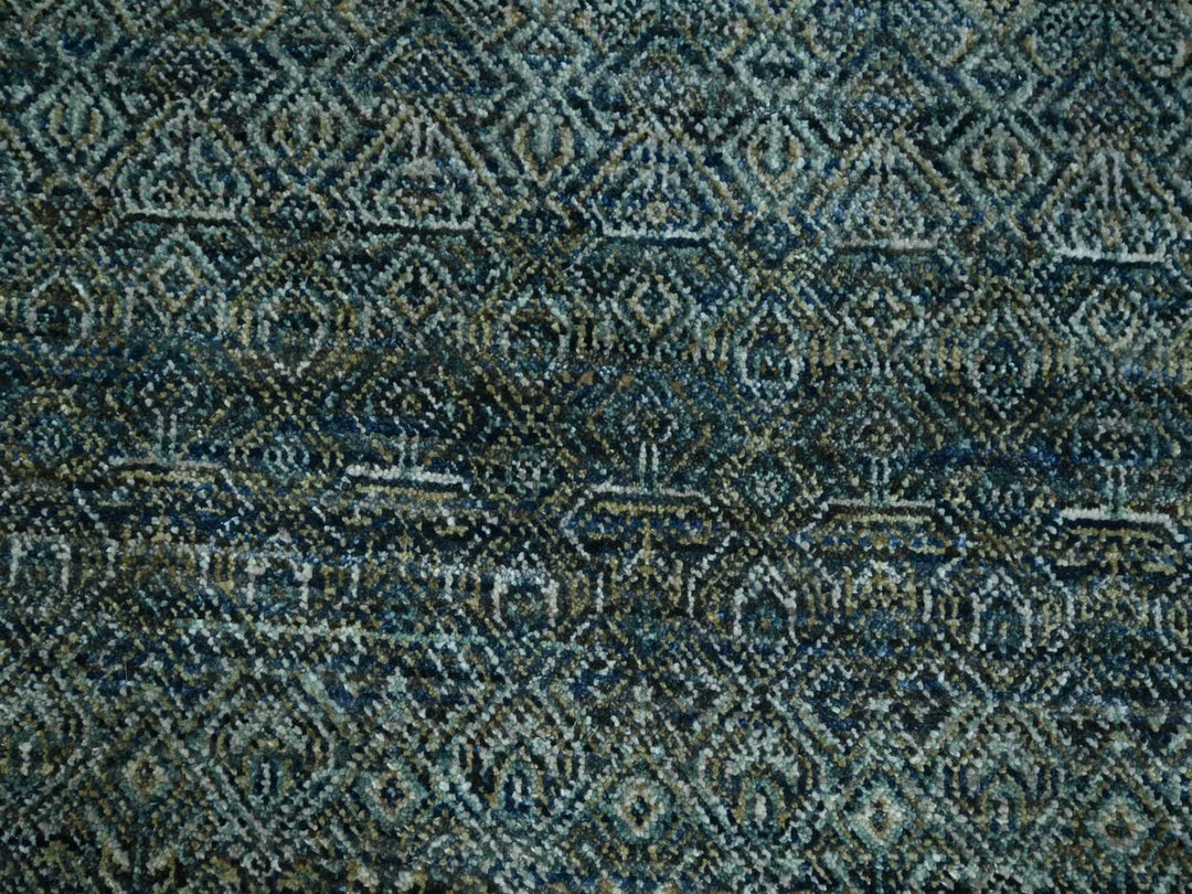 12'0" x 12'0" New Hand Knotted Blue Wool Round Oriental Rug - MOA10276905