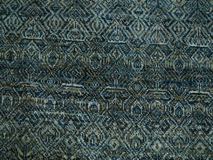 12'0" x 12'0" New Hand Knotted Blue Wool Round Oriental Rug - MOA10276905