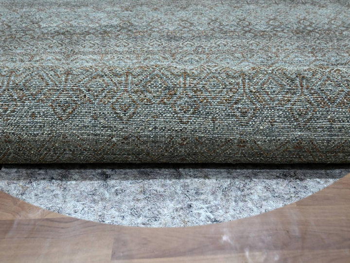 11'11" x 11'11" New Hand Knotted Grey Wool Round Oriental Rug - MOA10276906