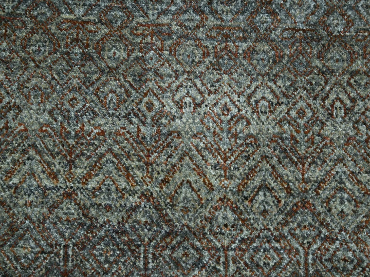 11'11" x 11'11" New Hand Knotted Grey Wool Round Oriental Rug - MOA10276906