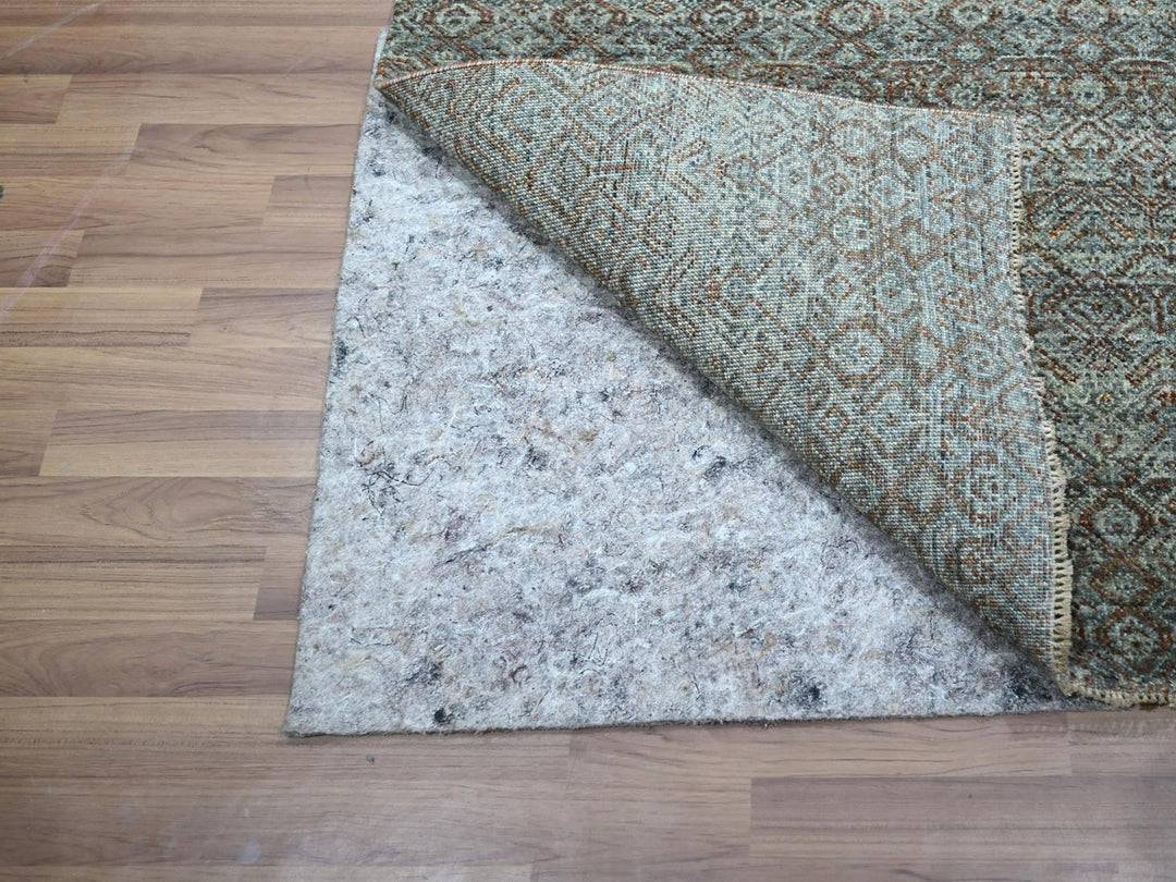 2'6" x 22'1" New Hand Knotted Grey Wool Runner Oriental Rug - MOA10276907