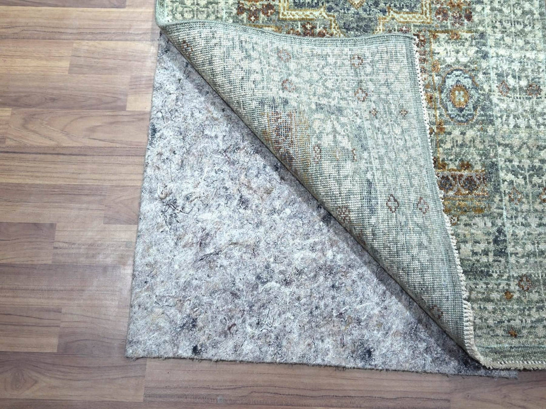 2'6" x 16'0" New Hand Knotted Green Wool Runner Oriental Rug - MOA10276911