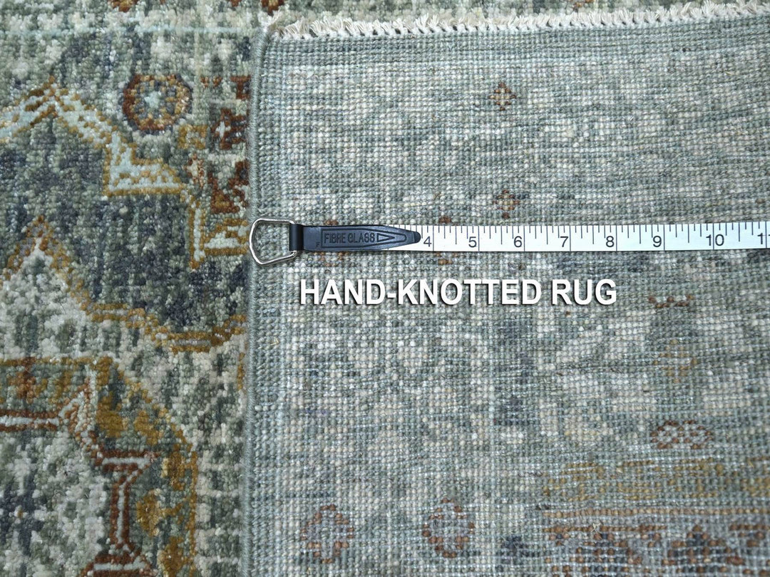 2'6" x 16'0" New Hand Knotted Green Wool Runner Oriental Rug - MOA10276911