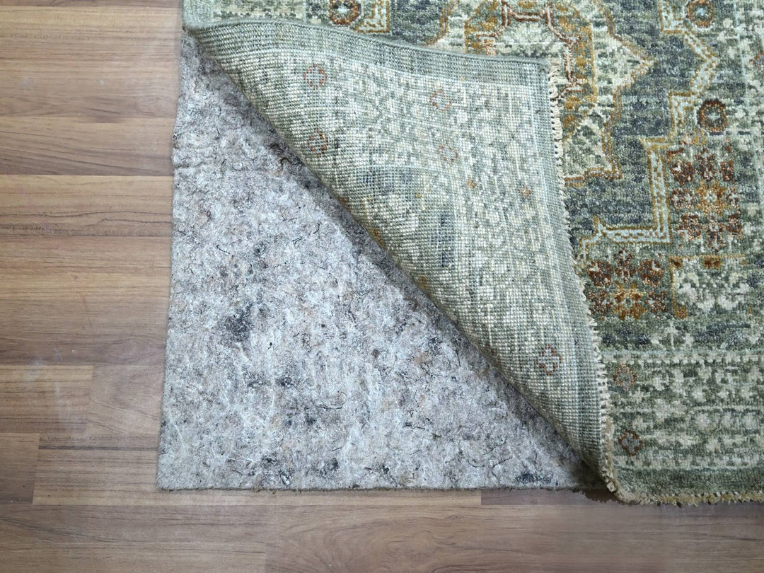 2'8" x 14'0" New Hand Knotted Green Wool Runner Oriental Rug - MOA10276912