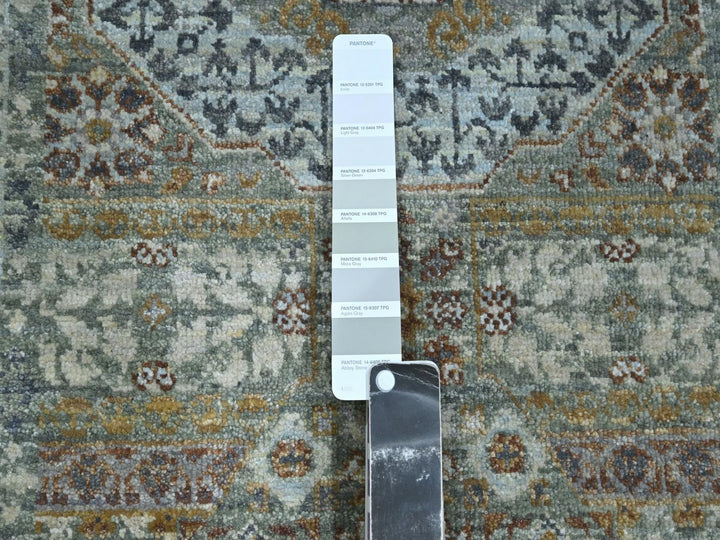 2'8" x 14'0" New Hand Knotted Green Wool Runner Oriental Rug - MOA10276912