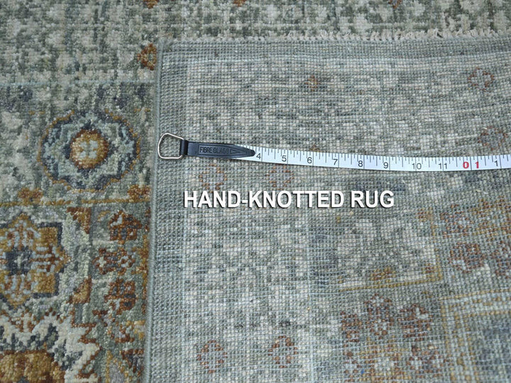 2'8" x 14'0" New Hand Knotted Green Wool Runner Oriental Rug - MOA10276912