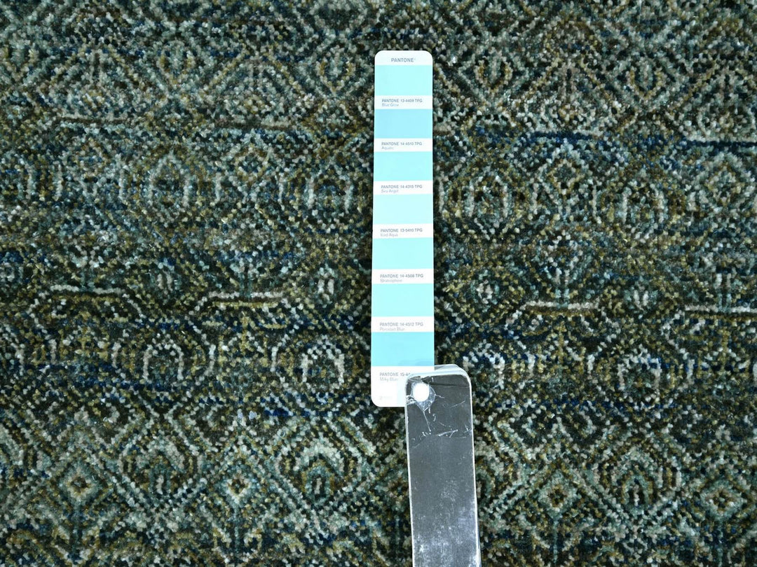 5'1" x 7'1" New Hand Knotted Blue Wool Rectangle Oriental Rug - MOA10276914