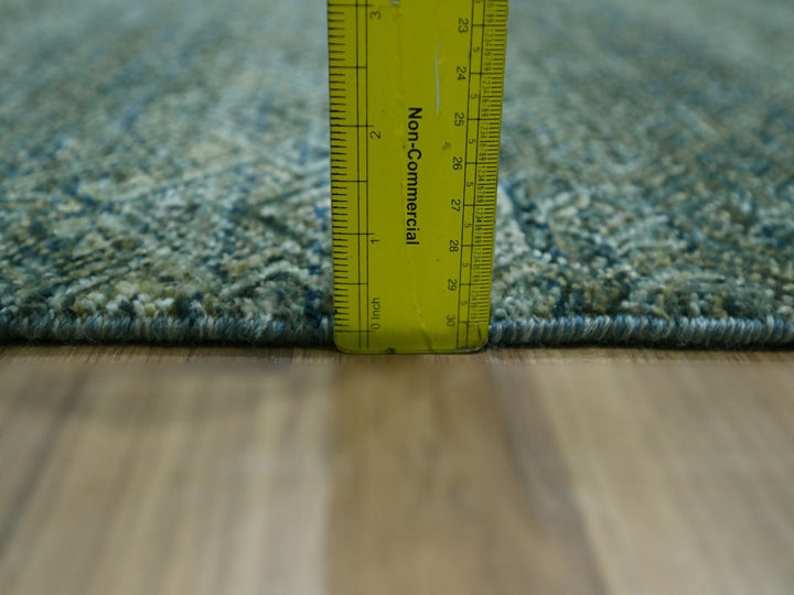 5'1" x 7'1" New Hand Knotted Blue Wool Rectangle Oriental Rug - MOA10276914