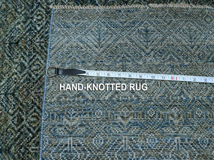 5'1" x 7'1" New Hand Knotted Blue Wool Rectangle Oriental Rug - MOA10276914