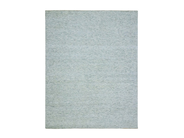 8'0" x 10'2" New Hand Knotted Grey Wool Rectangle Oriental Rug - MOA10276915