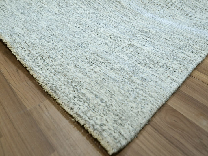 8'0" x 10'2" New Hand Knotted Grey Wool Rectangle Oriental Rug - MOA10276915