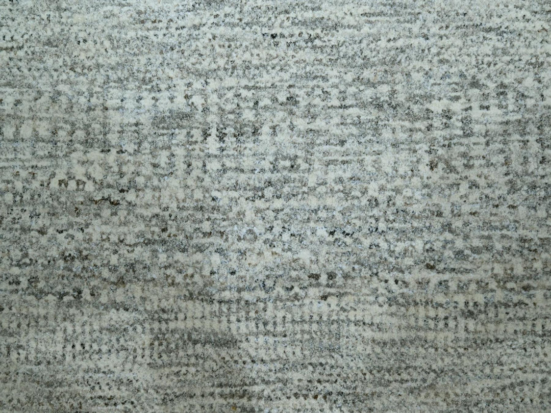 8'0" x 10'2" New Hand Knotted Grey Wool Rectangle Oriental Rug - MOA10276915