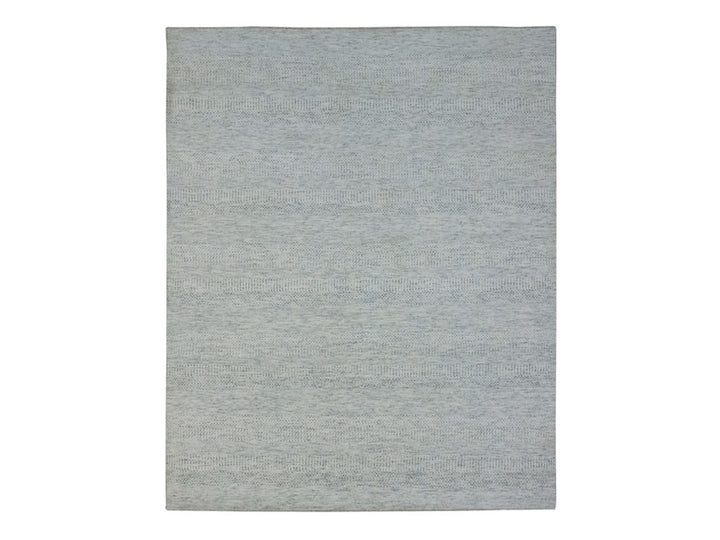 7'11" x 9'10" New Hand Knotted Ivory Wool Rectangle Oriental Rug - MOA10276916