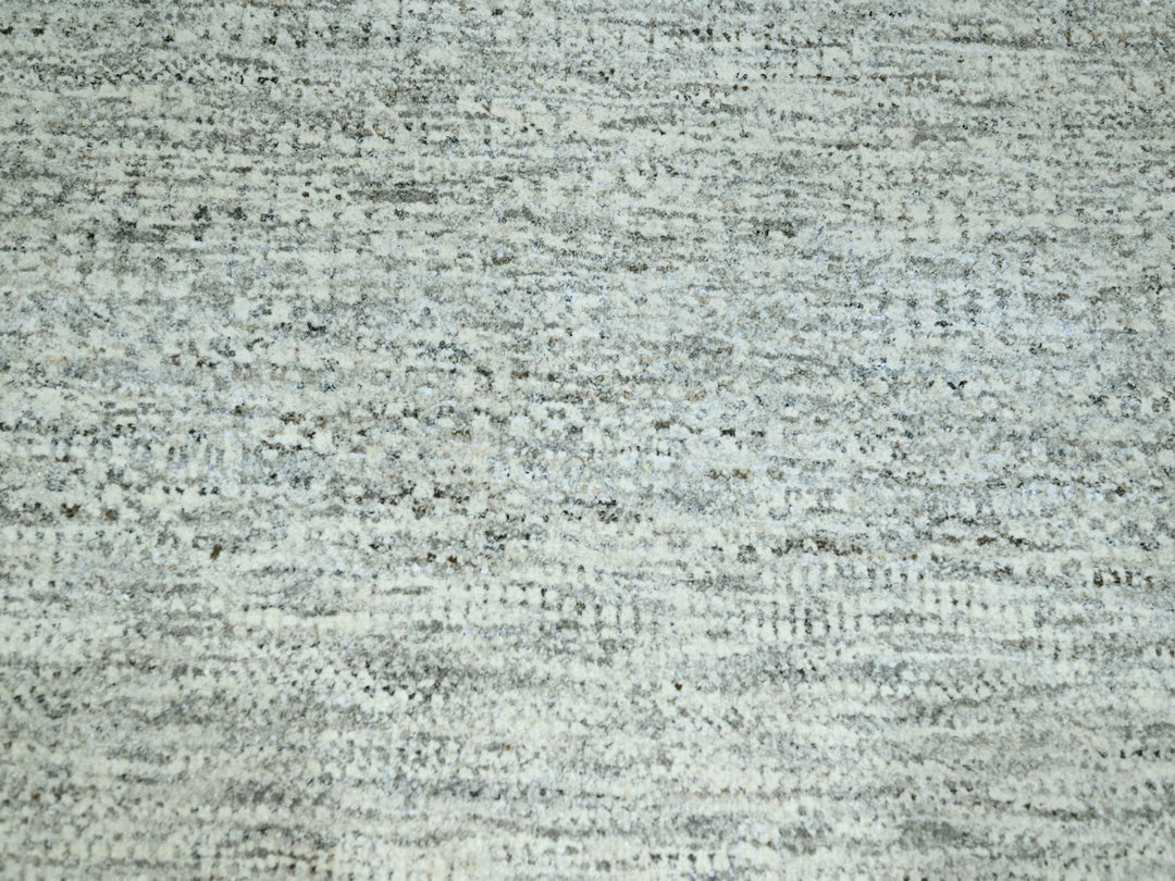 9'2" x 12'1" New Hand Knotted Grey Wool Rectangle Oriental Rug - MOA10276917