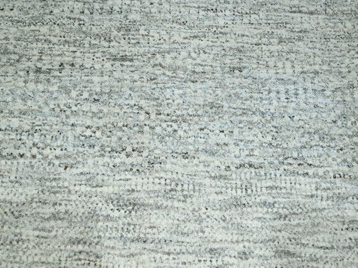 9'2" x 12'1" New Hand Knotted Grey Wool Rectangle Oriental Rug - MOA10276917