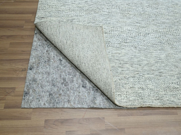 9'0" x 12'0" New Hand Knotted Grey Wool Rectangle Oriental Rug - MOA10276919