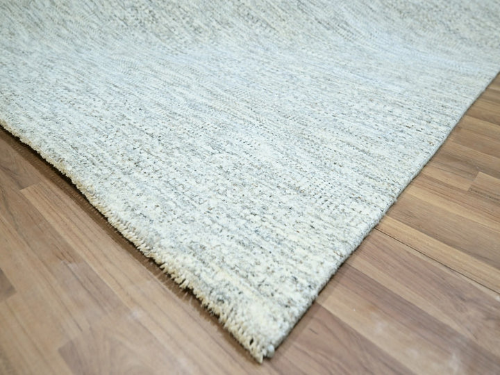 9'0" x 12'0" New Hand Knotted Grey Wool Rectangle Oriental Rug - MOA10276919