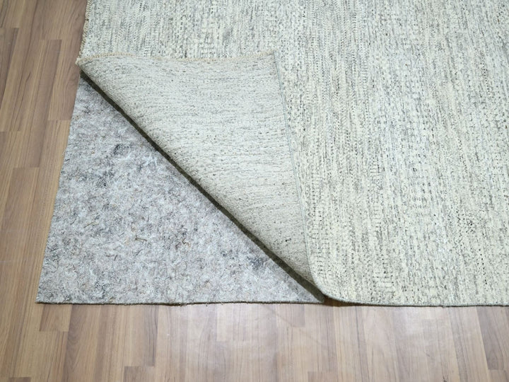 12'1" x 15'0" New Hand Knotted Grey Wool Rectangle Oriental Rug - MOA10276920