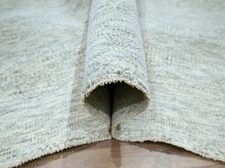 12'1" x 15'0" New Hand Knotted Grey Wool Rectangle Oriental Rug - MOA10276920