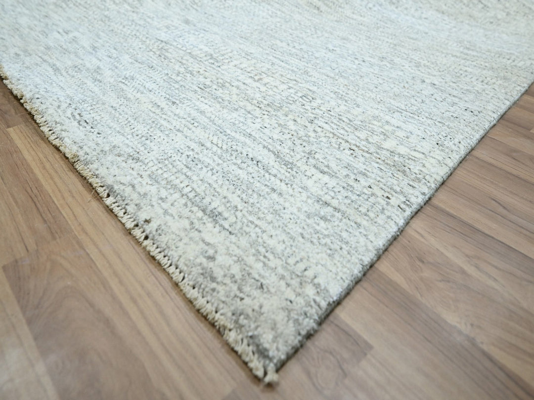 12'1" x 15'0" New Hand Knotted Grey Wool Rectangle Oriental Rug - MOA10276920