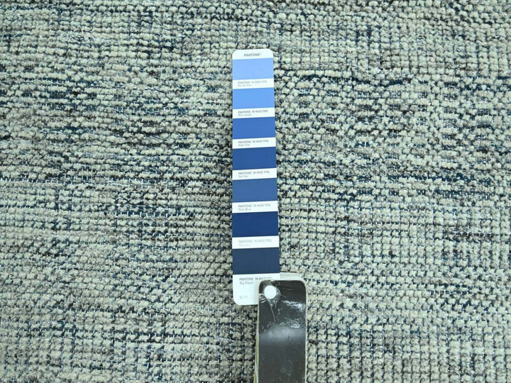 12'0" x 15'0" New Hand Knotted Blue Wool Rectangle Oriental Rug - MOA10276921