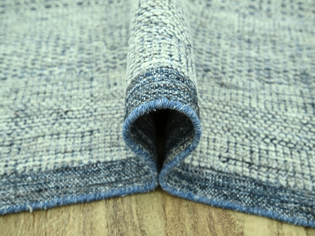 10'1" x 13'10" New Hand Knotted Blue Wool Rectangle Oriental Rug - MOA10276922