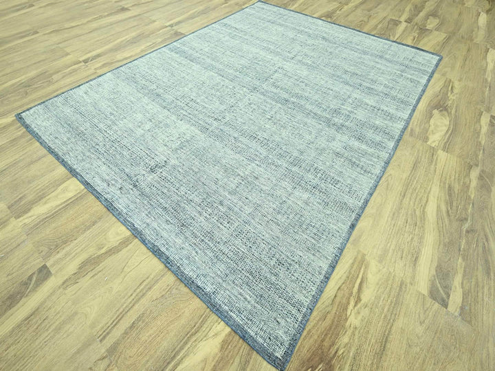 8'11" x 11'11" New Hand Knotted Blue Wool Rectangle Oriental Rug - MOA10276923