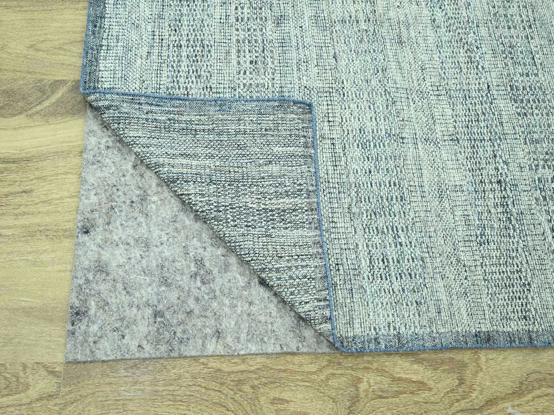 8'11" x 11'11" New Hand Knotted Blue Wool Rectangle Oriental Rug - MOA10276923