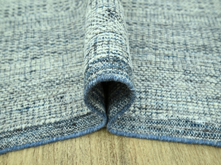 8'11" x 11'11" New Hand Knotted Blue Wool Rectangle Oriental Rug - MOA10276923