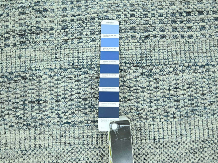 8'11" x 11'11" New Hand Knotted Blue Wool Rectangle Oriental Rug - MOA10276923