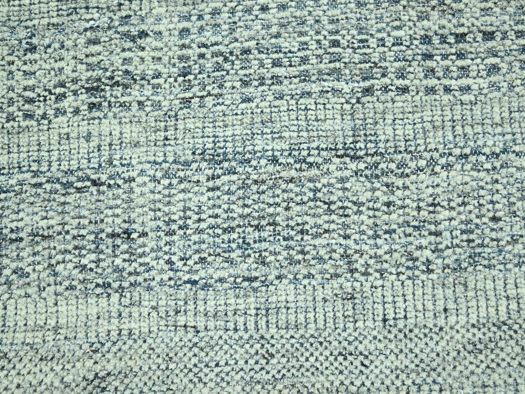 8'11" x 11'11" New Hand Knotted Blue Wool Rectangle Oriental Rug - MOA10276923