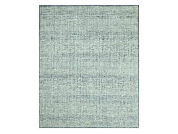 8'0" x 10'0" New Hand Knotted Blue Wool Rectangle Oriental Rug - MOA10276924