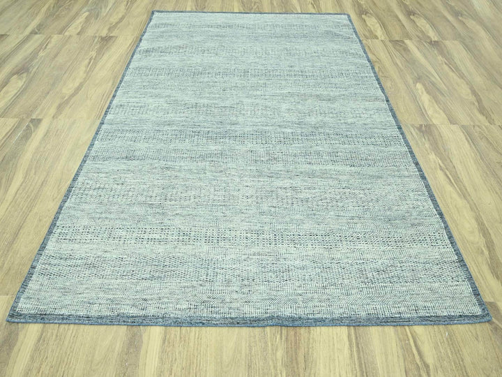 8'0" x 10'0" New Hand Knotted Blue Wool Rectangle Oriental Rug - MOA10276924