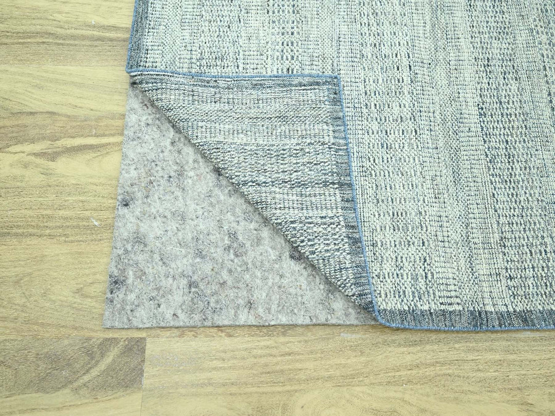 8'0" x 10'0" New Hand Knotted Blue Wool Rectangle Oriental Rug - MOA10276924