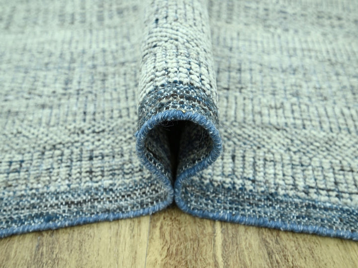 8'0" x 10'0" New Hand Knotted Blue Wool Rectangle Oriental Rug - MOA10276924