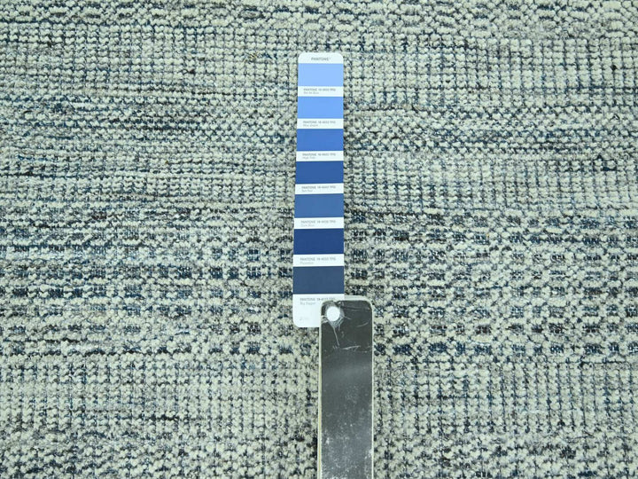 8'0" x 10'0" New Hand Knotted Blue Wool Rectangle Oriental Rug - MOA10276924